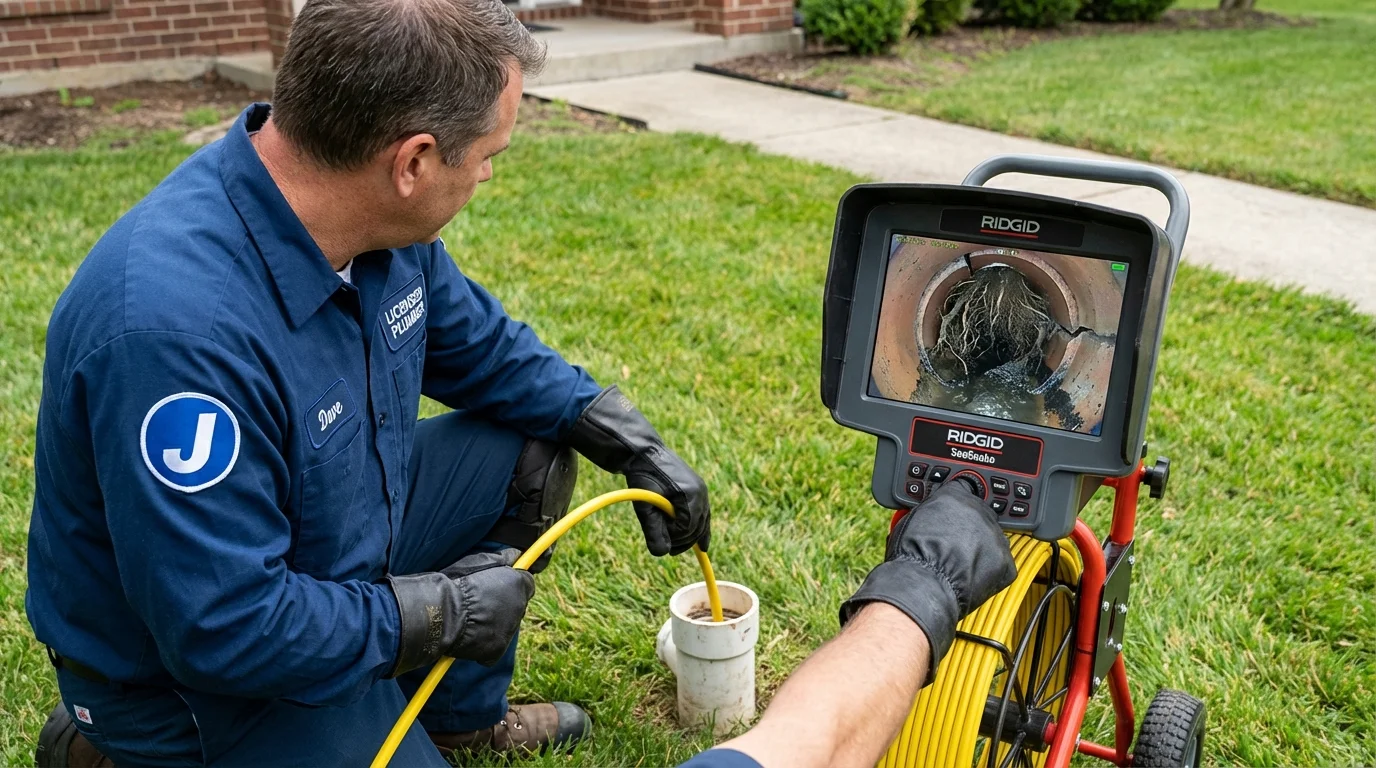 Sewer camera inspection being performed by Johns Plumbing LLC in Whittier