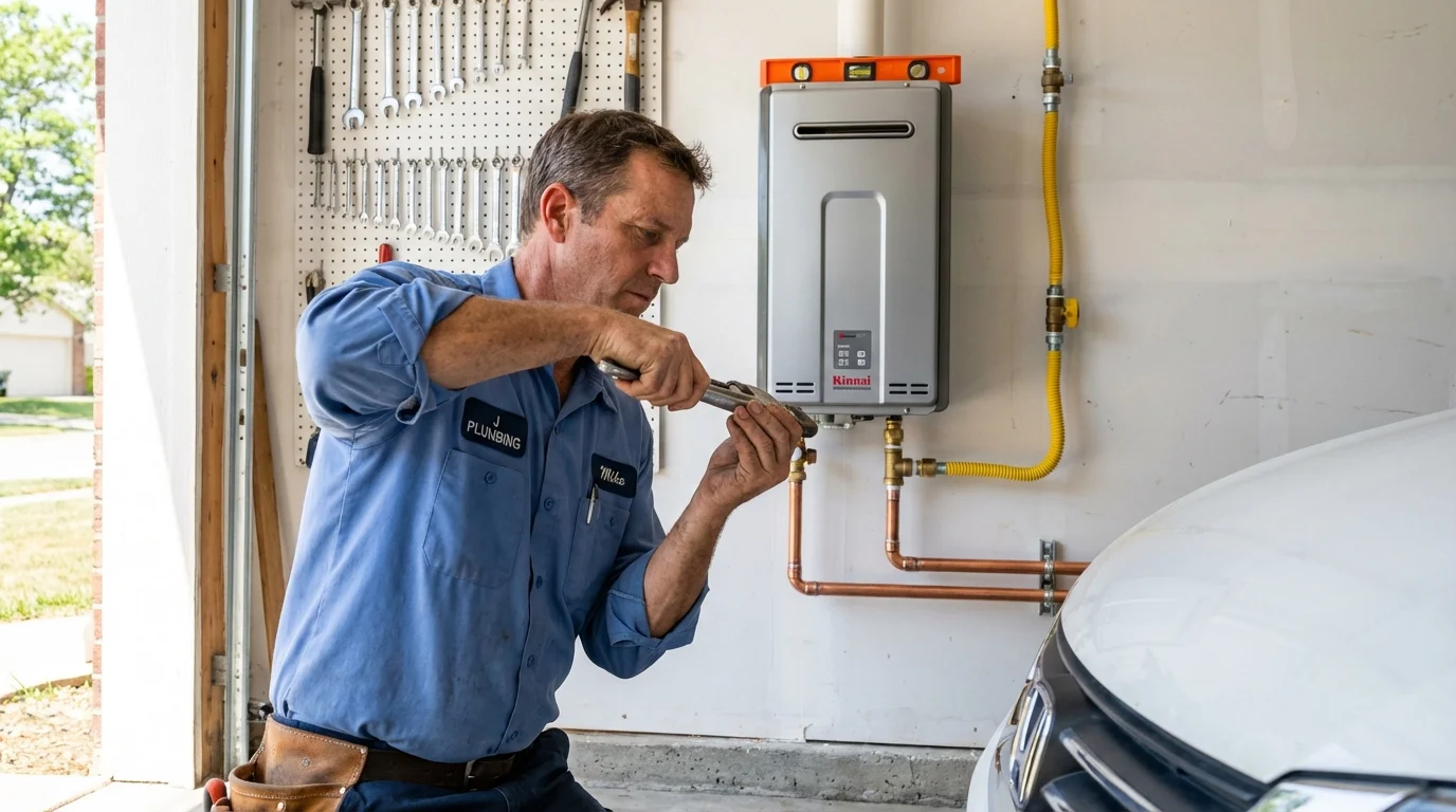 Tankless water heater installation by a Johns Plumbing LLC plumber in Whittier